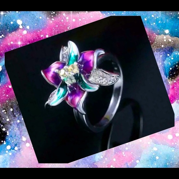 🤩 Last One 🤩Gorgeous Flower .925 Silver Ring - Picture 7 of 7
